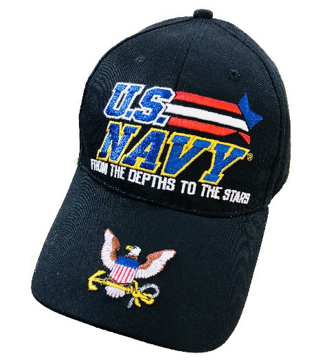 LICENSED US NAVY Hat *FROM THE DEPTHS TO THE STARS